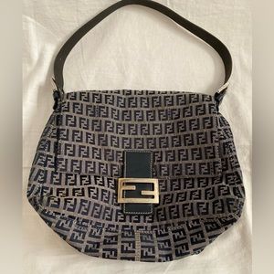 Vintage Fendi Mama Baguette Zucca Navy